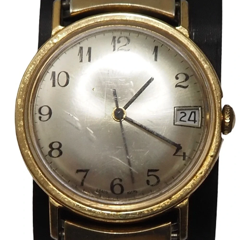 Vintage 1979 Timex Mercury 25429 10579 Men's Manual Wind Date Watch 34mm